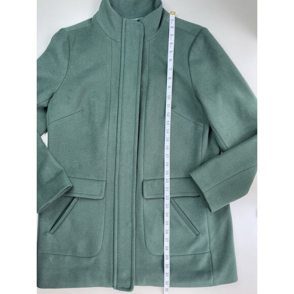 J Jill Womens Mock Neck Zip Front Coat M Green Utility Military Chore Jacket - Picture 5 of 11